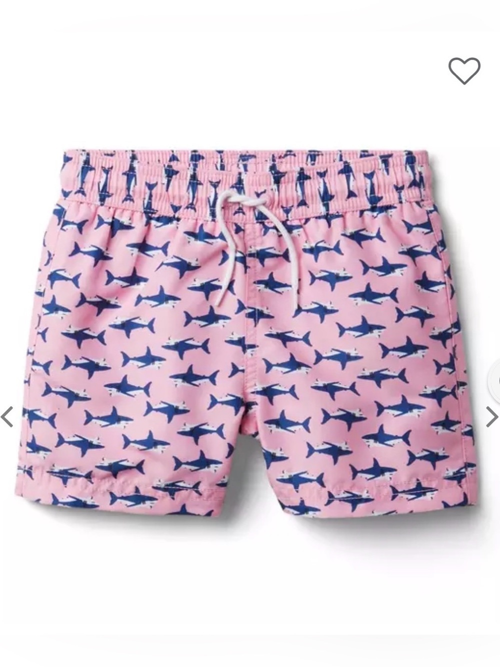 Janie & Jack Boys Pink Shark Swim Suit Trunks, Size 6